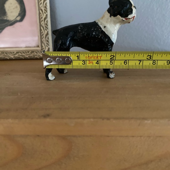 Vintage Cast Iron Boston Terrier with Vintage framed Boston Terrier Print art - Picture 4 of 4